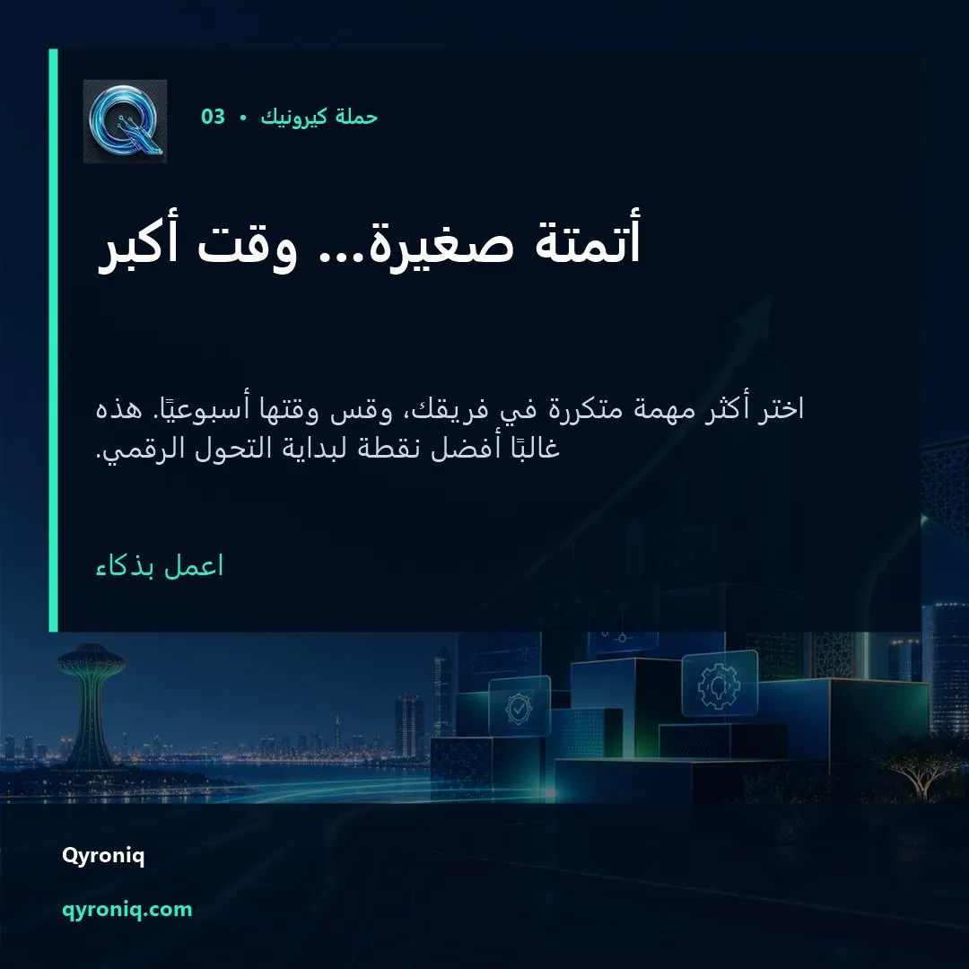أتمتة صغيرة… وقت أكبر — تصميم منشور من كيرونيك